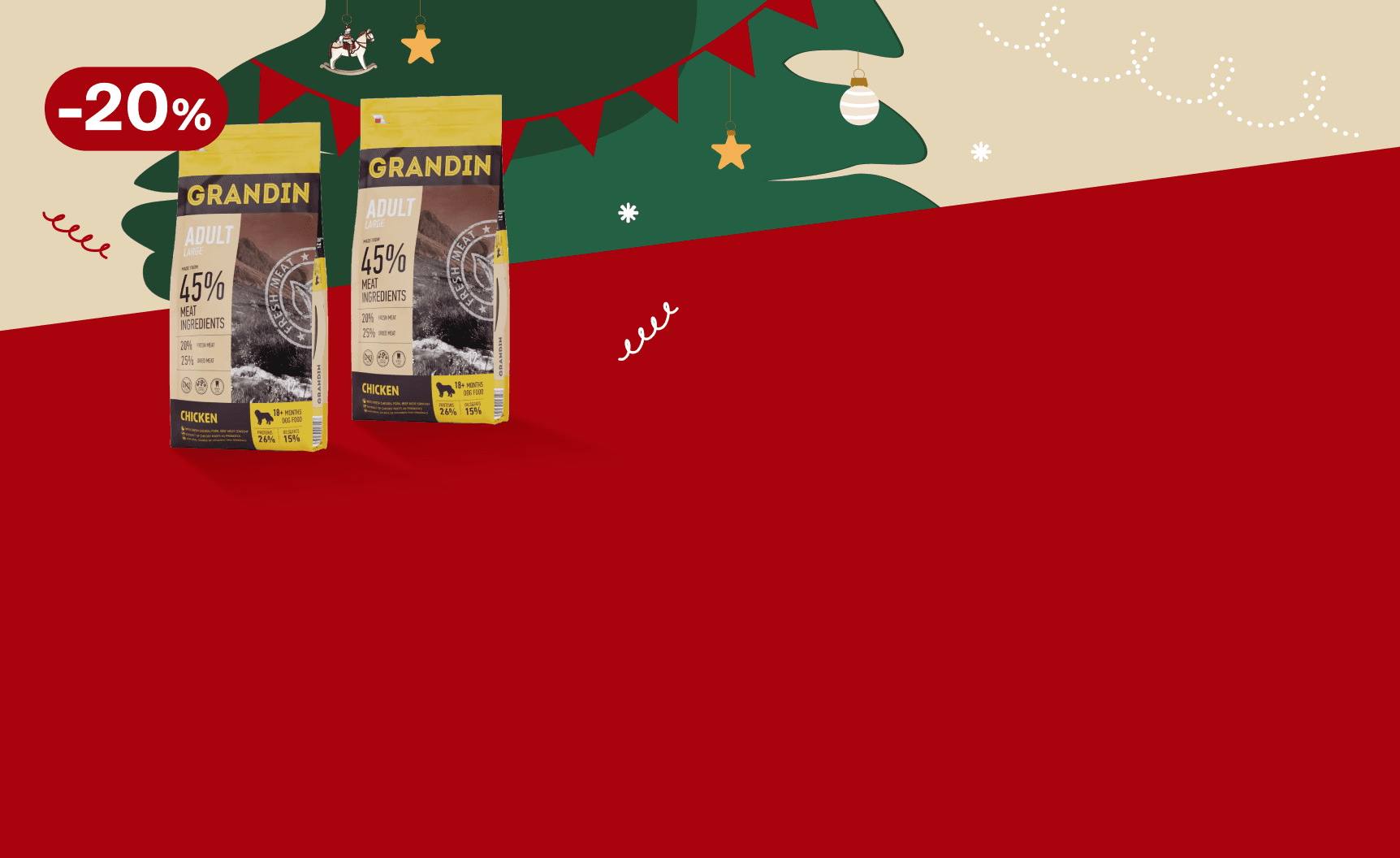 Grandin: -20% на сухой корм для собак