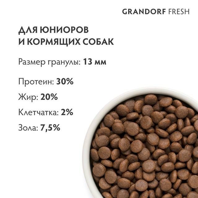 GRANDORF Fresh Junior Сухой корм с живыми пробиотиками для щенков ...